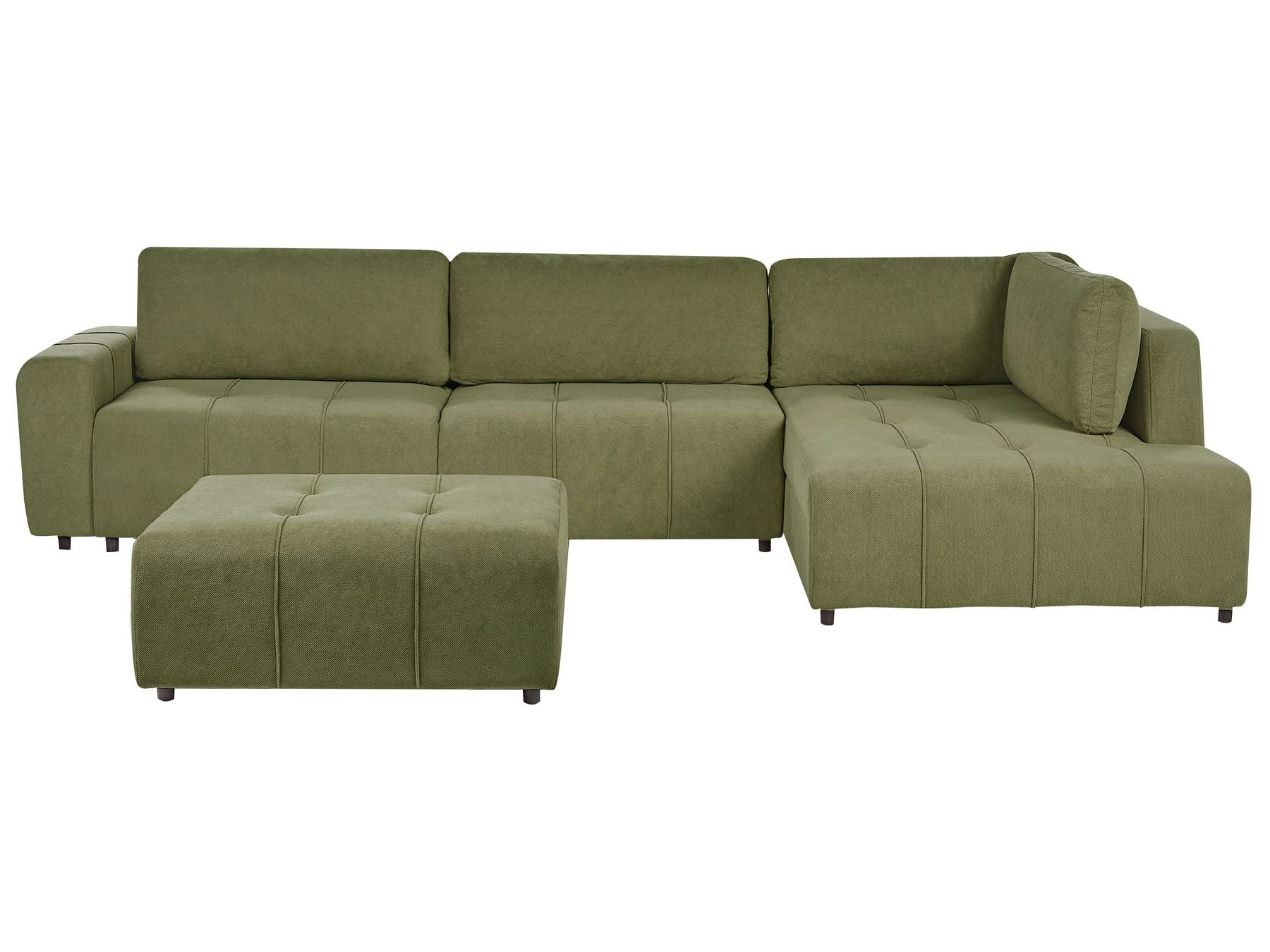 Corner Sofa Bed INNVIK Fabric Green 4 Seater Left Hand