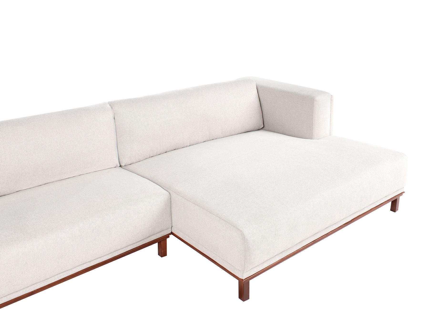 Corner Sofa VENG Fabric Light Beige 4 Seater