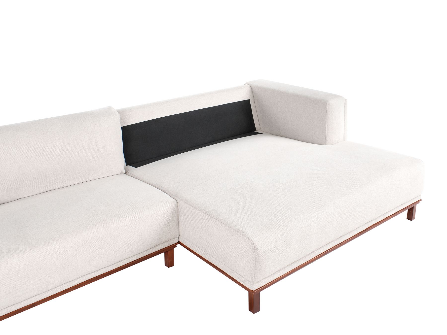 Corner Sofa VENG Fabric Light Beige 4 Seater
