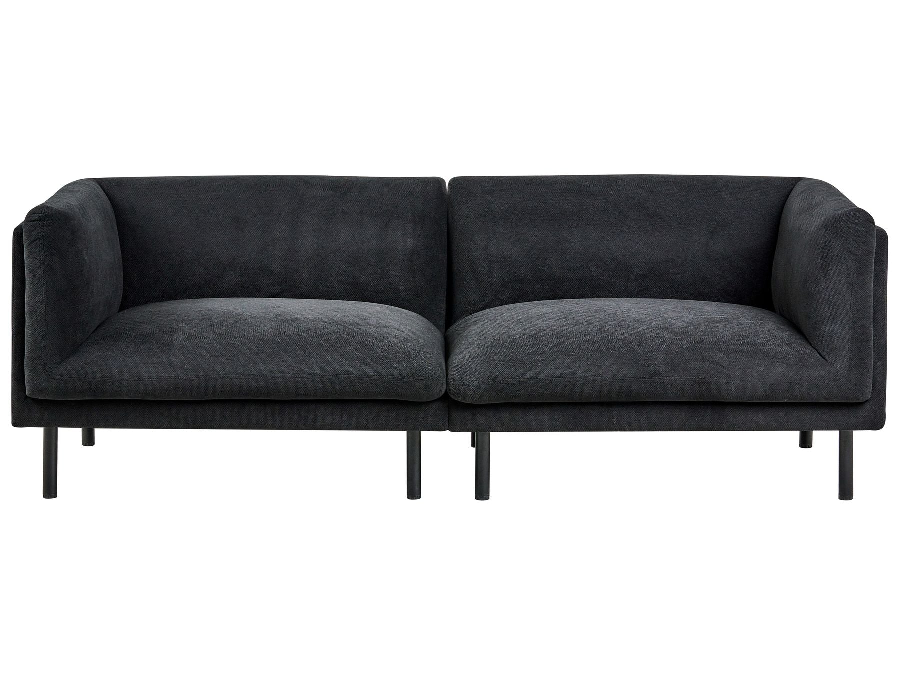 Sofa VORGOD Fabric Black 3 Seater