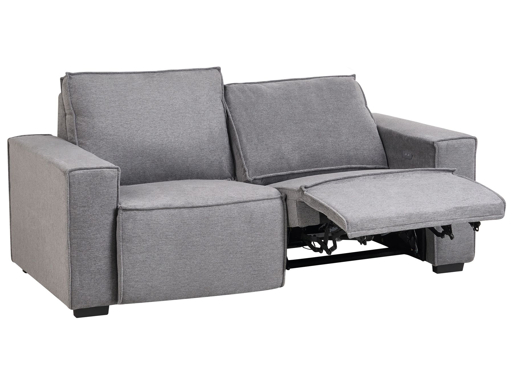 Electric Recliner Sofa NUKARI Fabric Grey 3 Seater