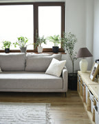Sofa Bed HEMING Fabric Light Brown 3 Seater