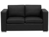 2 Seater Leather Sofa Black