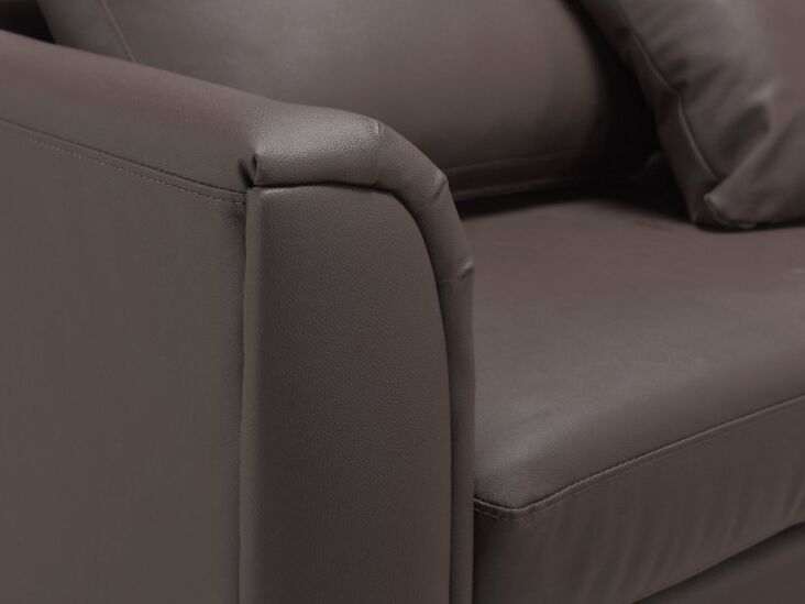 Corner Sofa OSLO Leather Brown with Ottoman 5 Seater Left Hand