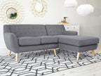 Left Hand Fabric Corner Sofa Grey MOTALA