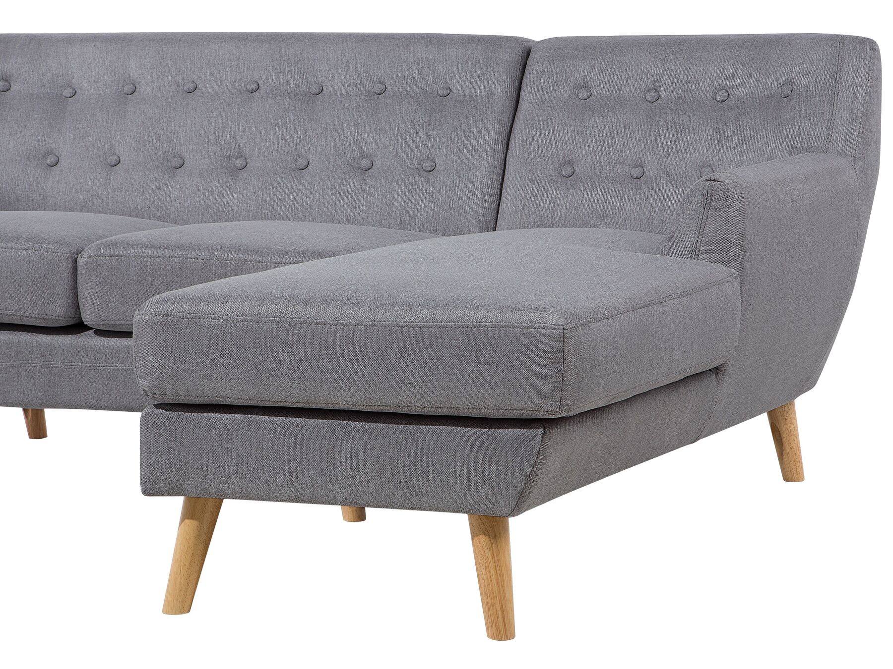 Left Hand Fabric Corner Sofa Grey MOTALA
