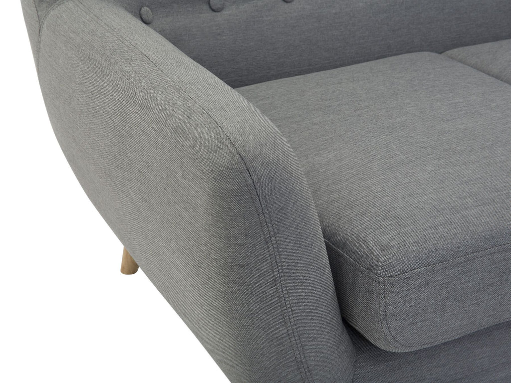 3 Seater Fabric Sofa Grey MOTALA
