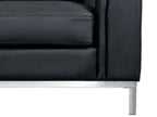 Corner Sofa OSLO Leather Black with Ottoman 5 Seater Right Hand