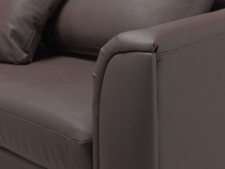 Corner Sofa OSLO Leather Brown with Ottoman 5 Seater Right Hand