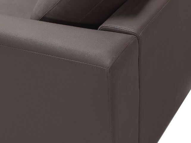 Corner Sofa OSLO Leather Brown with Ottoman 5 Seater Right Hand