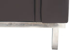 Corner Sofa OSLO Leather Brown with Ottoman 5 Seater Right Hand