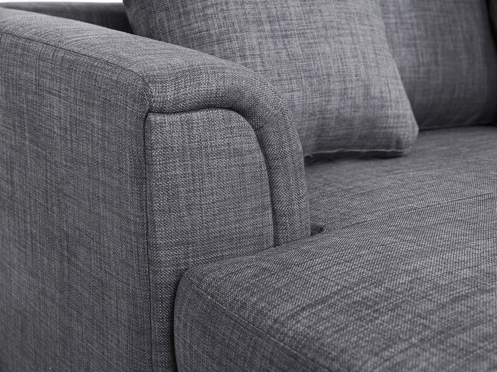 Corner Sofa OSLO Fabric Dark Grey with Ottoman 5 Seater Right Hand