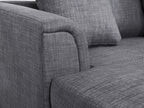 Corner Sofa OSLO Fabric Dark Grey with Ottoman 5 Seater Right Hand