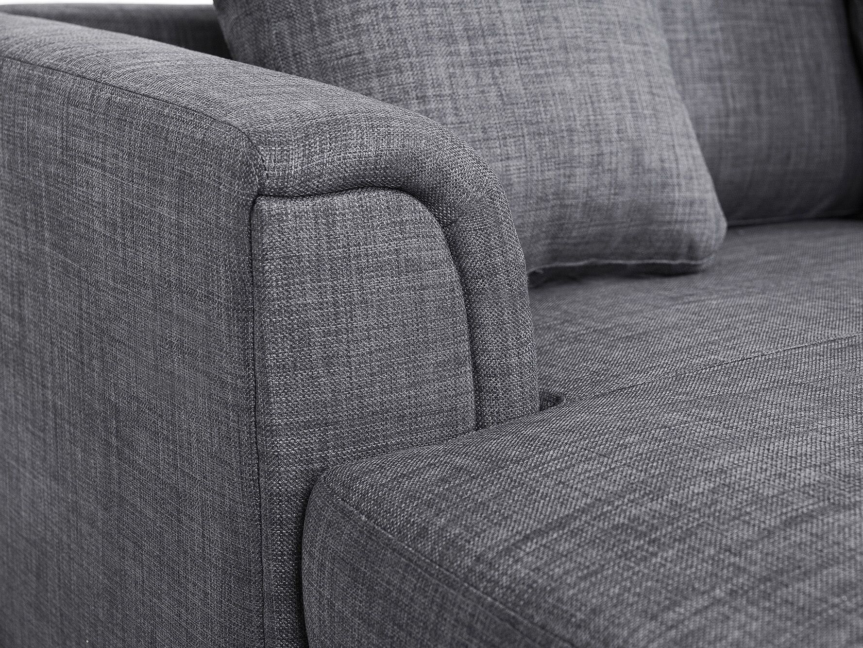 Corner Sofa OSLO Fabric Dark Grey with Ottoman 5 Seater Right Hand