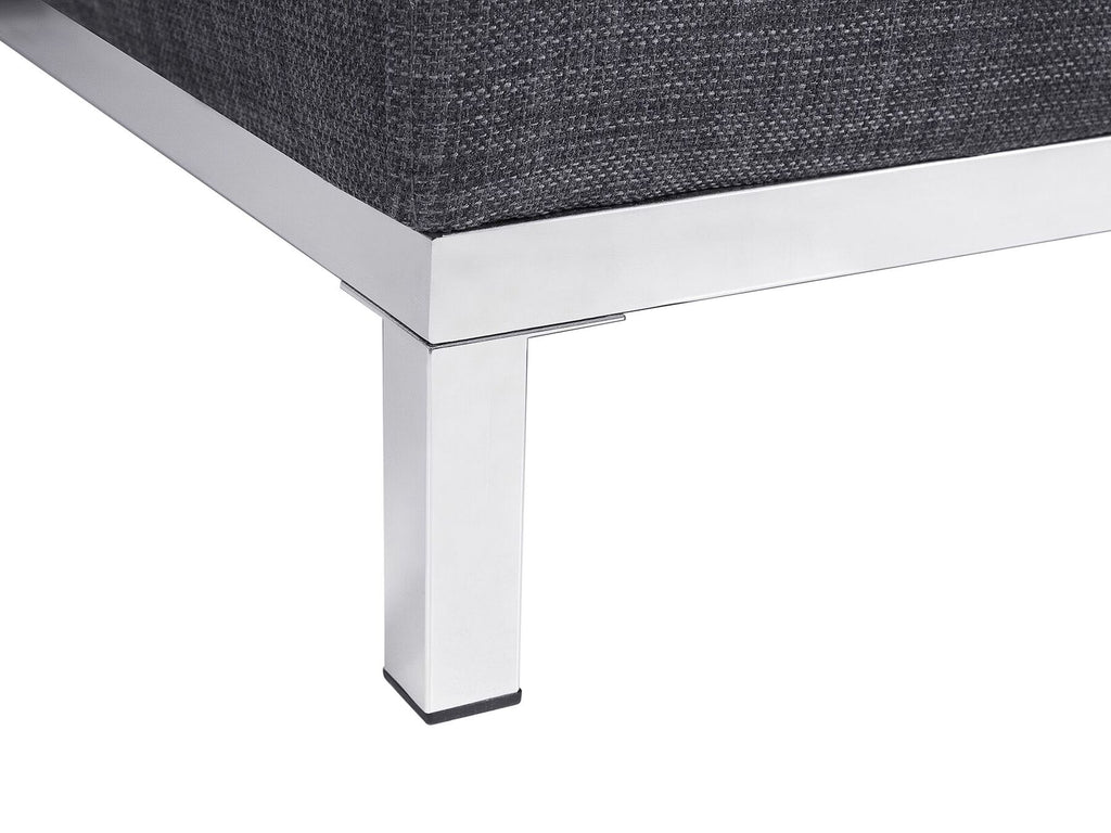 Corner Sofa OSLO Fabric Dark Grey with Ottoman 5 Seater Right Hand
