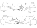 Corner Sofa STOCKHOLM Fabric Beige 6 Seater Left Hand