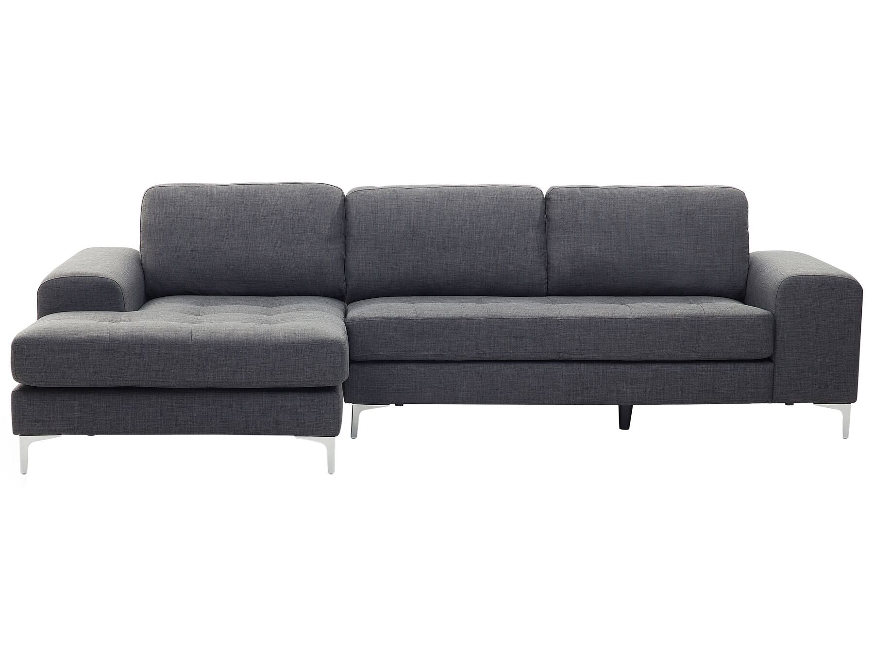 Corner Sofa KIRUNA Fabric Dark Grey 4 Seater Right Hand