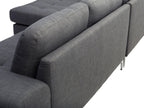 Corner Sofa KIRUNA Fabric Dark Grey 4 Seater Right Hand
