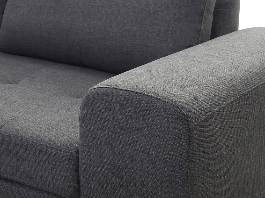 Corner Sofa KIRUNA Fabric Dark Grey 4 Seater Right Hand
