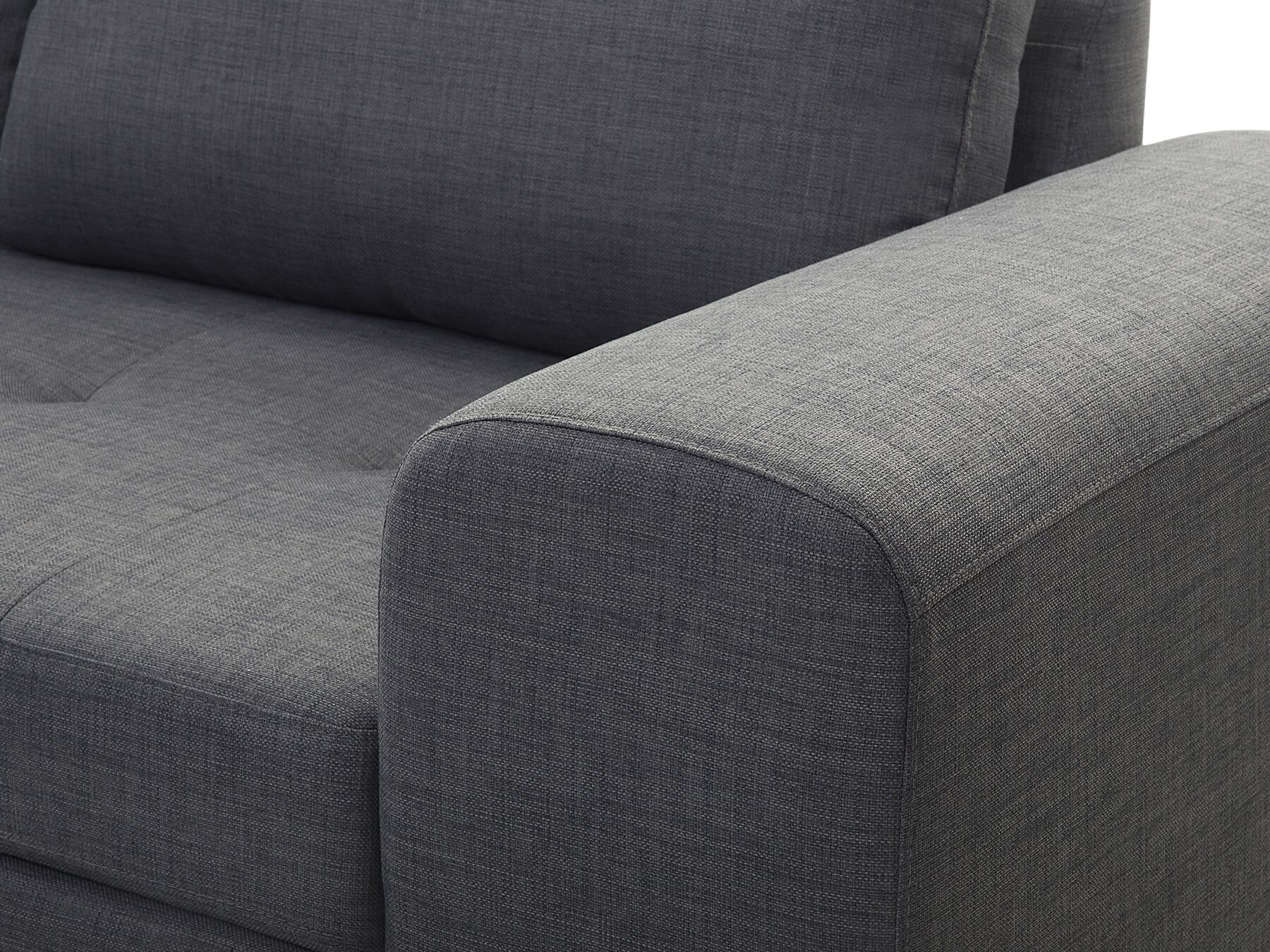 Corner Sofa KIRUNA Fabric Dark Grey 4 Seater Right Hand