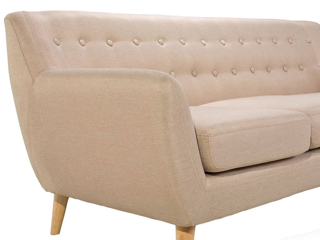 3 Seater Fabric Sofa Beige MOTALA