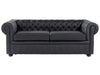 3 Seater Leather Sofa Black