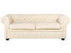 3 Seater Leather Sofa Cream