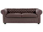 3 Seater Leather Sofa Brown CHESTERFIELD