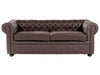 3 Seater Leather Sofa Brown