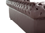 3 Seater Leather Sofa Brown CHESTERFIELD