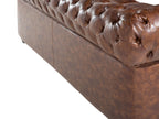 3 Seater Sofa Faux Leather Golden Brown CHESTERFIELD