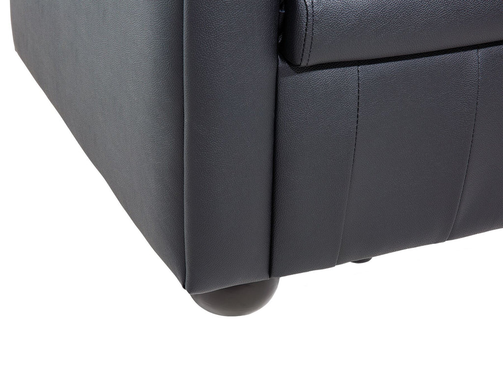 3 Seater Leather Sofa Black CHESTERFIELD