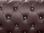 3 Seater Leather Sofa Brown CHESTERFIELD