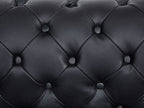 3 Seater Leather Sofa Black CHESTERFIELD