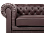 3 Seater Leather Sofa Brown CHESTERFIELD