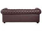 3 Seater Leather Sofa Brown CHESTERFIELD