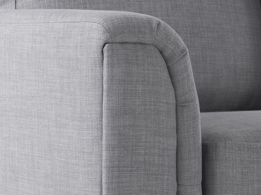 Corner Sofa OSLO Fabric Light Grey with Ottoman 5 Seater Left Hand