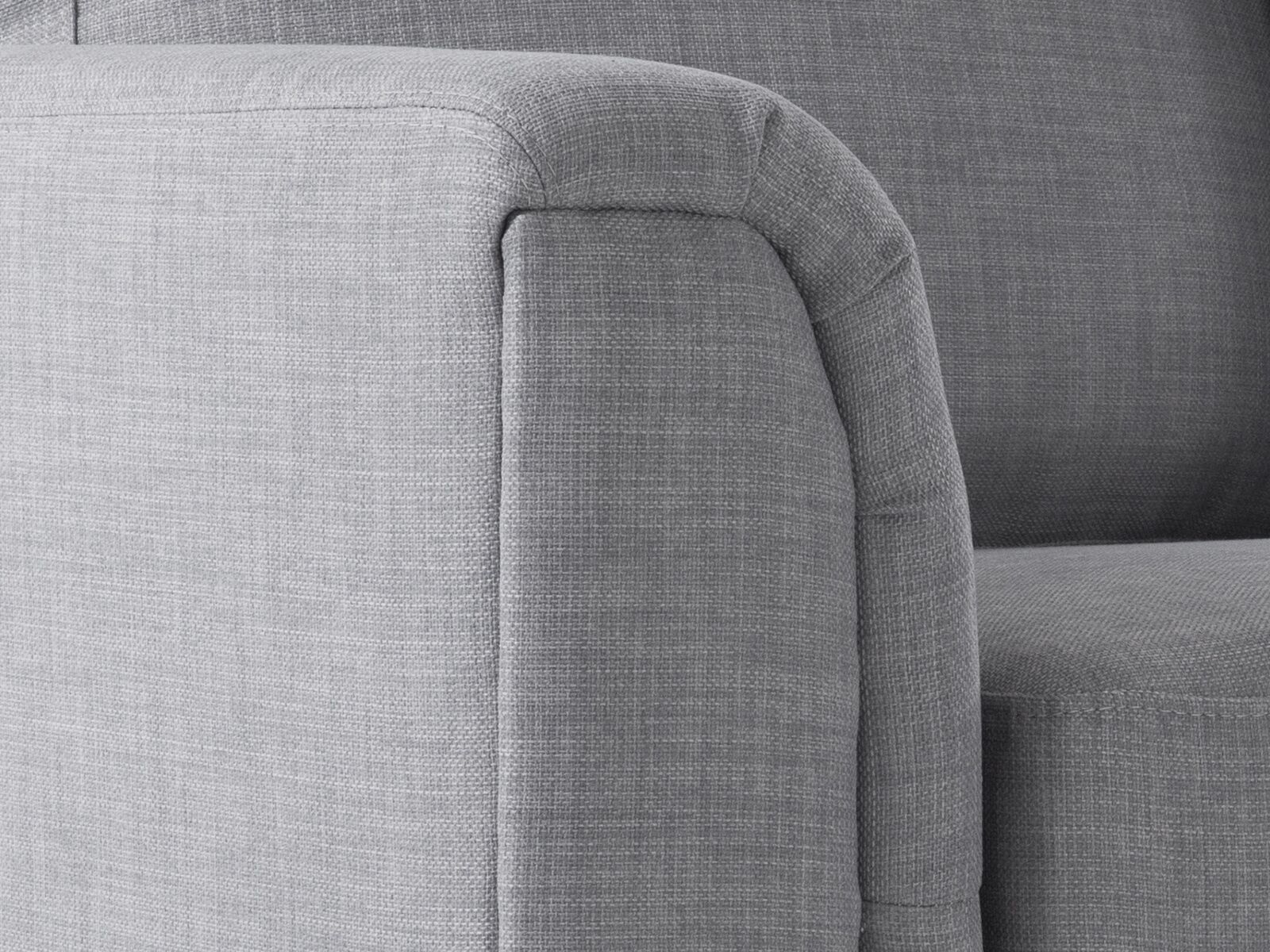 Corner Sofa OSLO Fabric Light Grey with Ottoman 5 Seater Left Hand