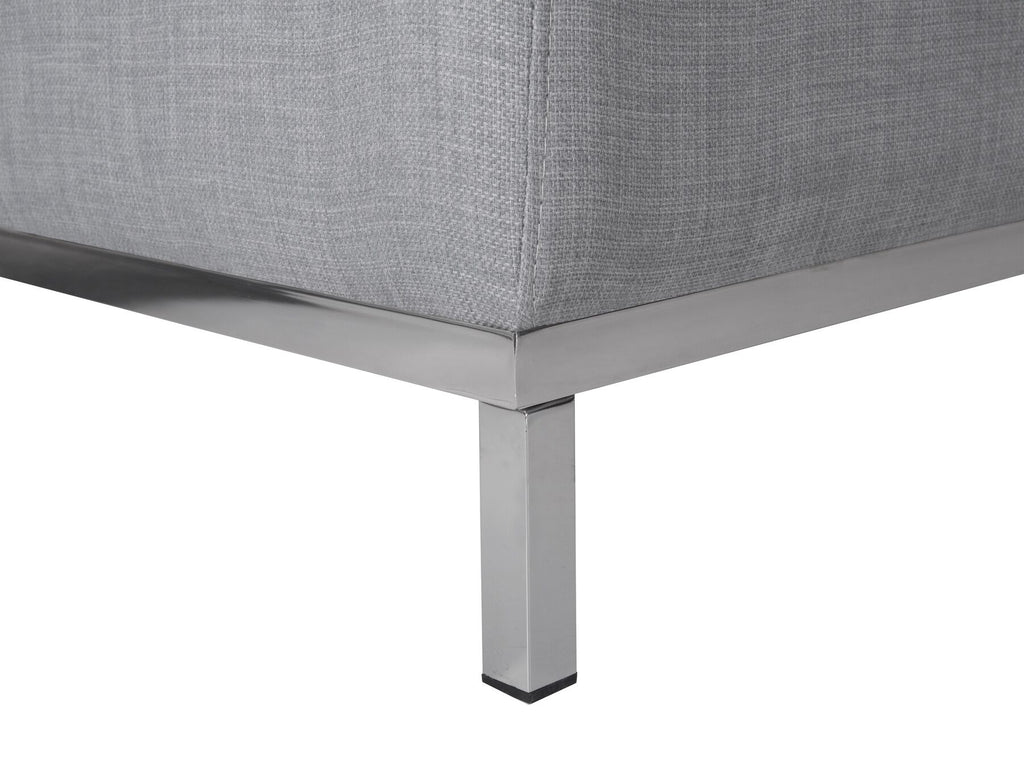 Corner Sofa OSLO Fabric Light Grey with Ottoman 5 Seater Left Hand