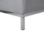 Corner Sofa OSLO Fabric Light Grey with Ottoman 5 Seater Left Hand