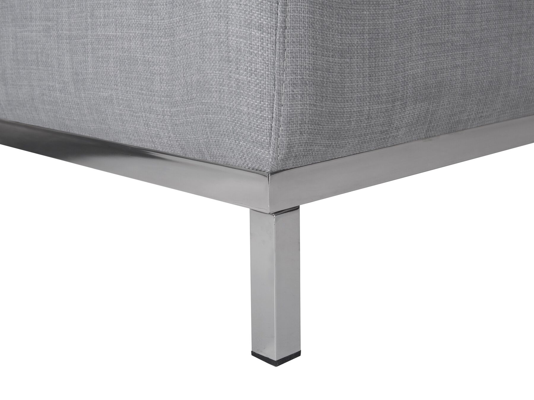 Corner Sofa OSLO Fabric Light Grey with Ottoman 5 Seater Left Hand