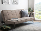 Sofa Bed HASLE Fabric Sand Beige 3 Seater