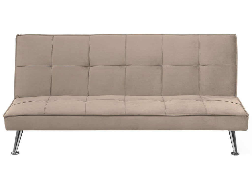 Sofa Bed HASLE Fabric Sand Beige 3 Seater