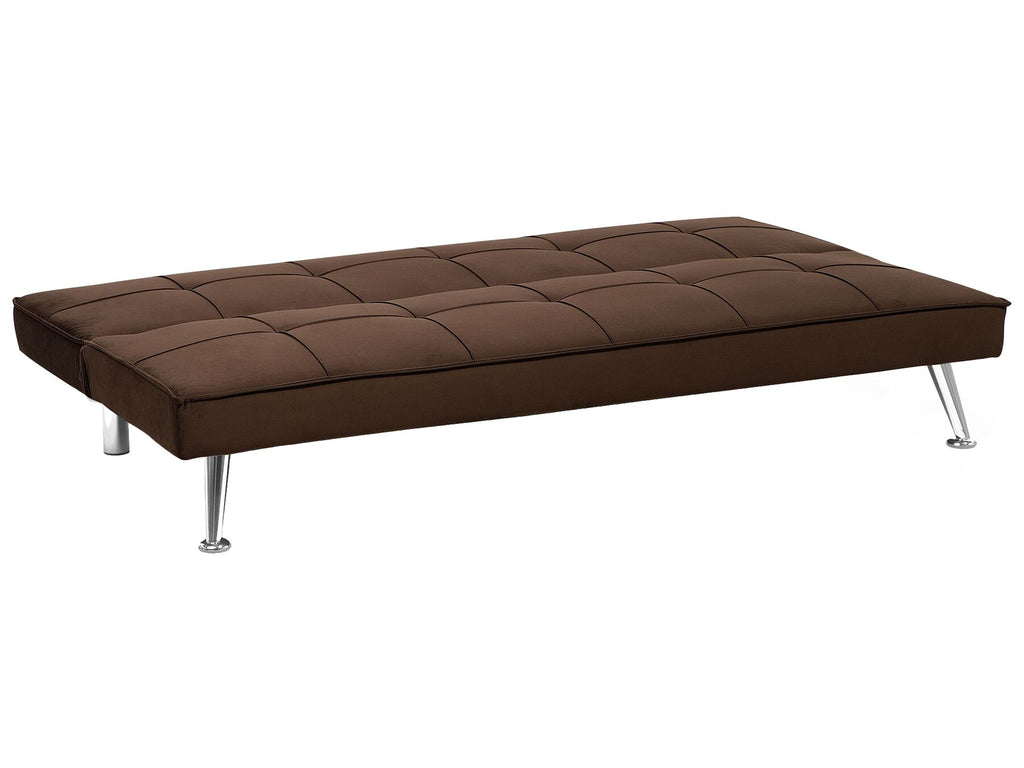 Sofa Bed HASLE Fabric Brown 3 Seater
