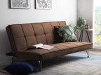 Sofa Bed HASLE Fabric Brown 3 Seater