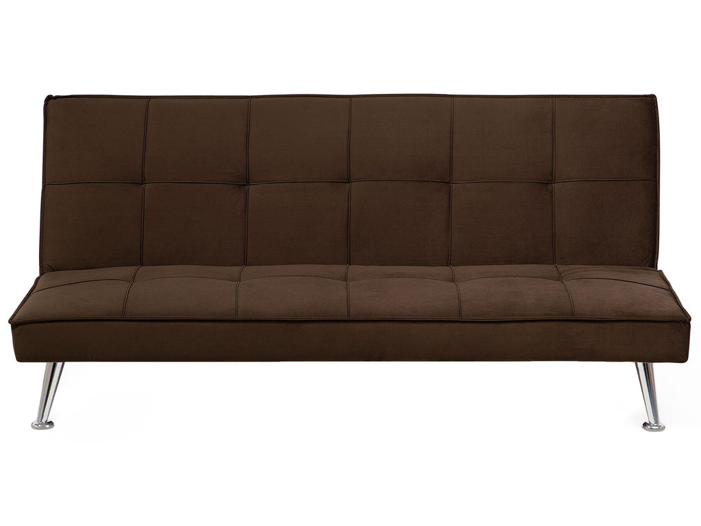 Sofa Bed HASLE Fabric Brown 3 Seater