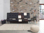 Sofa Bed OLSKER Faux Leather Black 3 Seater