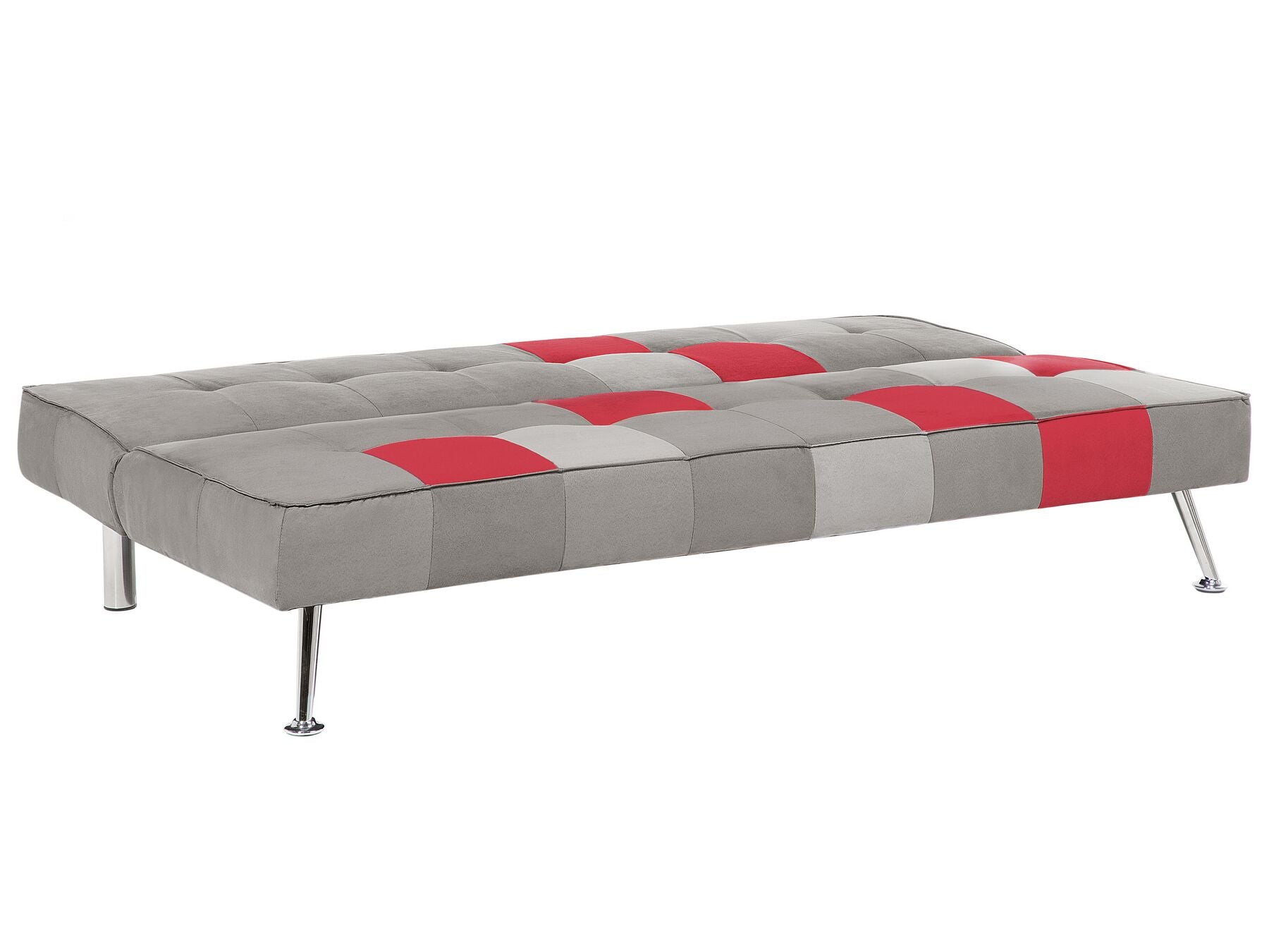 Sofa Bed OLSKER Velvet Light Grey 3 Seater