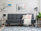 Sofa Bed RONNE Fabric Dark Grey 3 Seater