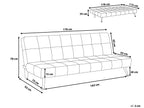 Sofa Bed OLSKER Velvet Light Grey 3 Seater